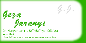 geza jaranyi business card